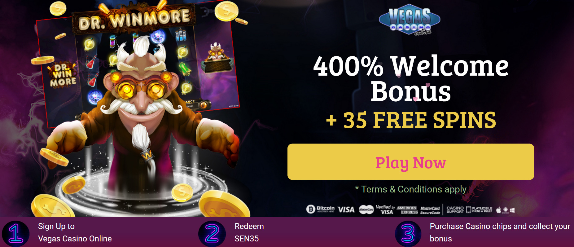 400% WELCOME BONUS | + 35 FREE SPINS